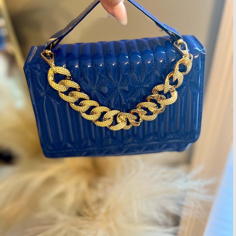 Blue & Gold Crossbody Bag